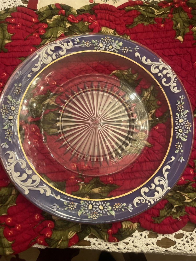 Cottage Core Hand painted Plate In Wonderful Condition . Display Ready.