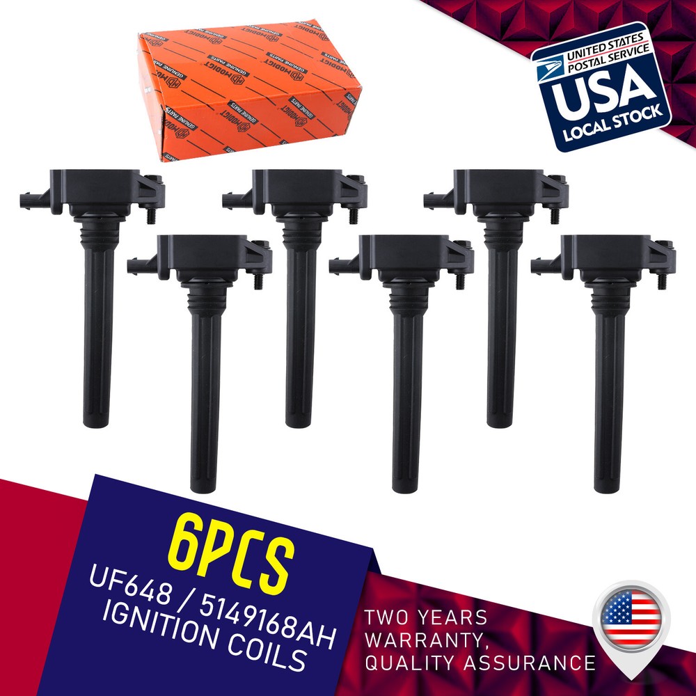 Genuine UF648 OEM 6 Ignition Coils for 2014-2017 Ram ProMaster 1500 3.6L V6 Engine