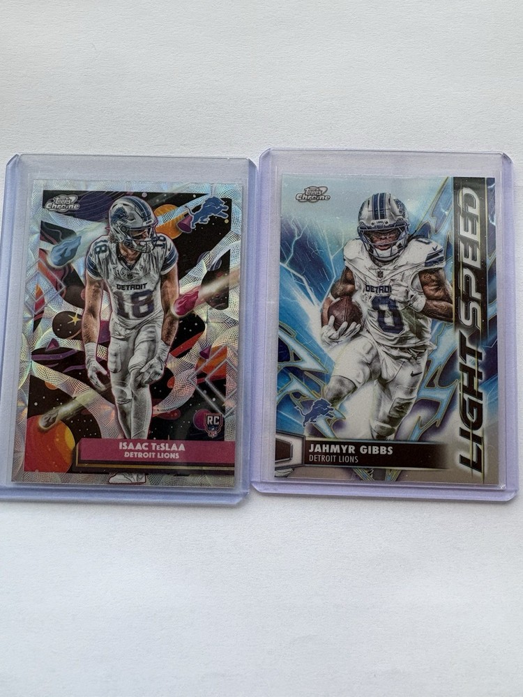 Cosmic Chrome Detroit Lions Lot Isaac TeSlaa Nucleus Jahmyr Gibbs Lightspeed