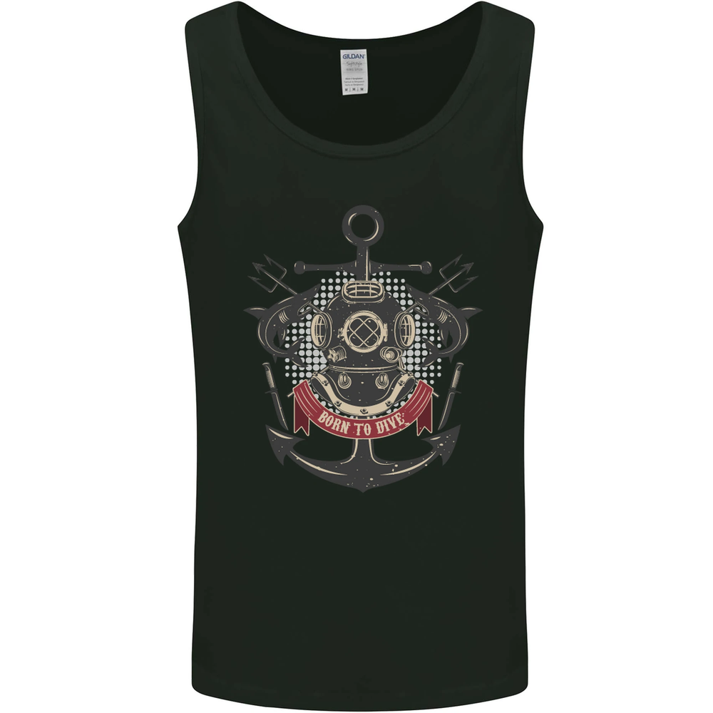Born to Dive Scuba Diving Diver Mens Vest Tank Top