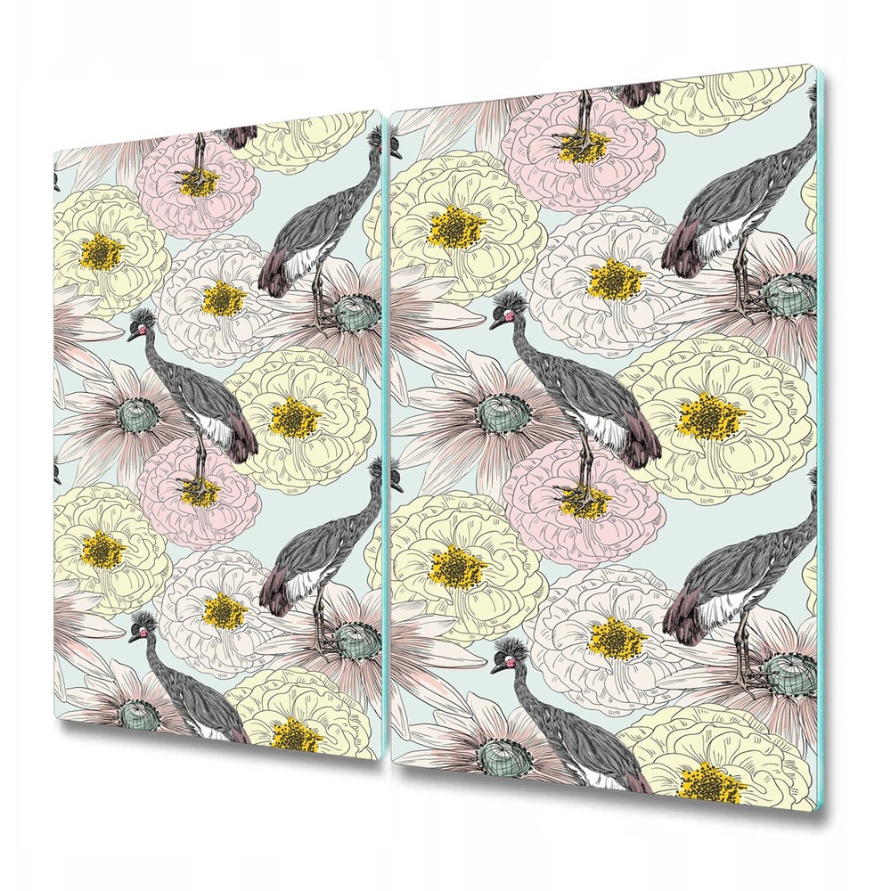 Glass Worktop Kitchen Chopping Serving Board Pastel heron light pink 2x30x52