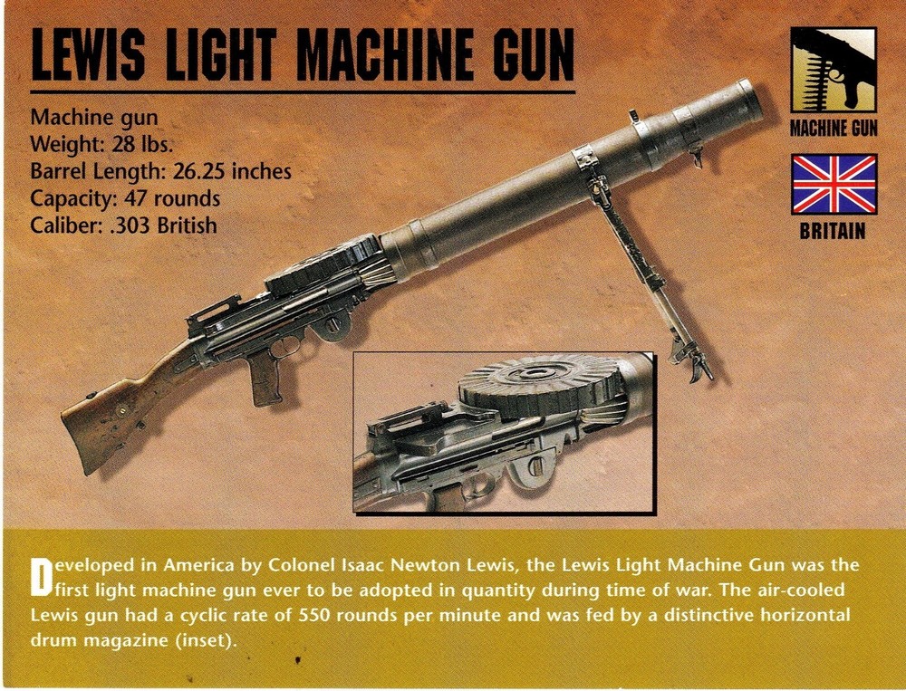 Lewis Light Machine Gun Classic Firearms Photo Card u