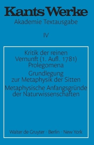 Immanuel Kant Kritik der reinen Vernunft (1. Aufl. 1781). Prolegomen (Paperback)Another great item from Rarewaves USA | Free delivery!