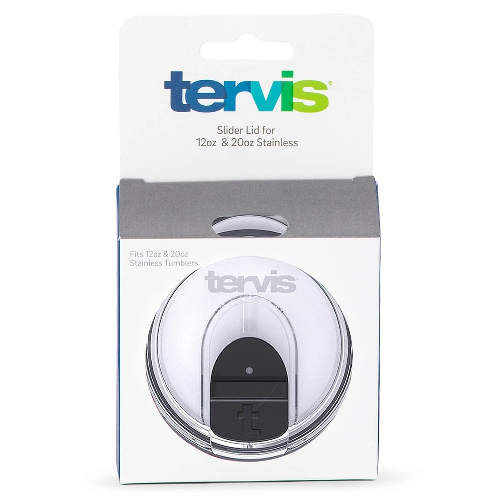 2 Tervis Replacement Black Slider Lid for Stainless Steel 12oz or 20oz Tumbler