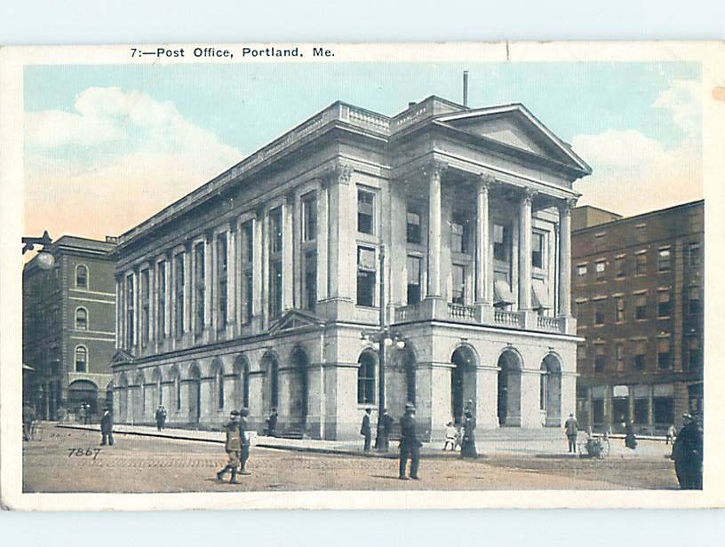 W-border POST OFFICE SCENE Portland Maine ME m/09 AF1084