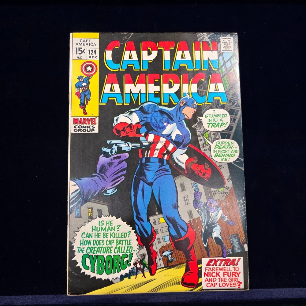 Captain America #124 (1970) — FN/VF (7.0) — Cyborg Appearance🔥