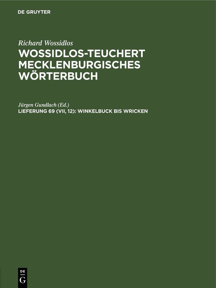 Winkelbuck Bis Wricken (Hardback)