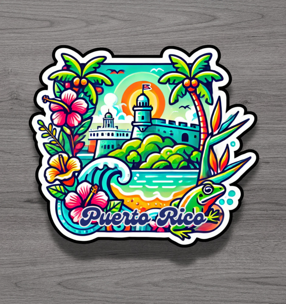 Puerto Rico Fridge Magnet or Laptop Sticker
