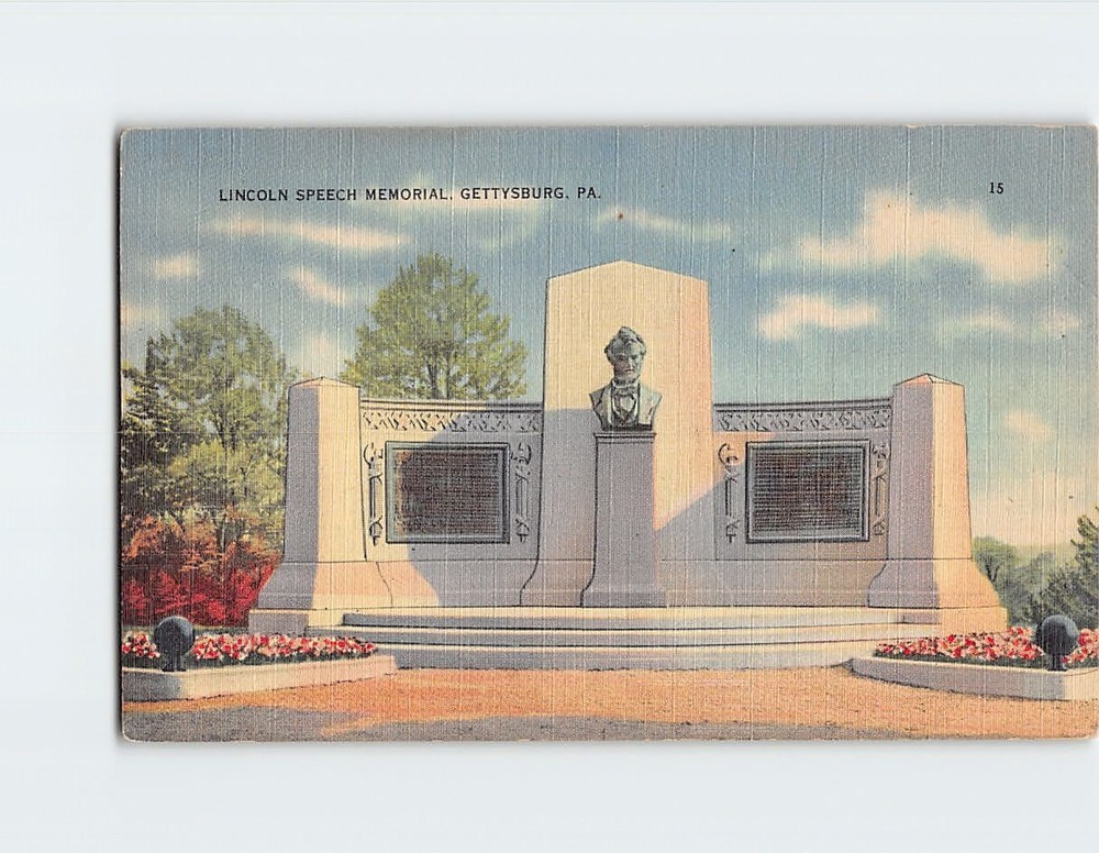 Postcard Lincoln Speech Memorial Gettysburg Pennsylvania USA
