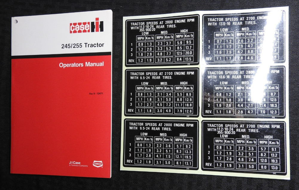 1986-1990 Genuine CASE IH 245 255 Tractor Operators Manual MINTY