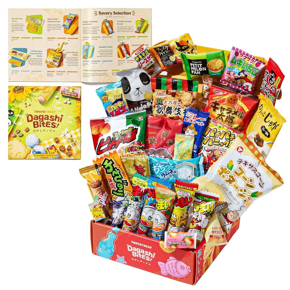 Japanese Dagashi Snack Box – 30 Piece Assorted Individually Wrapped Candy & Snac