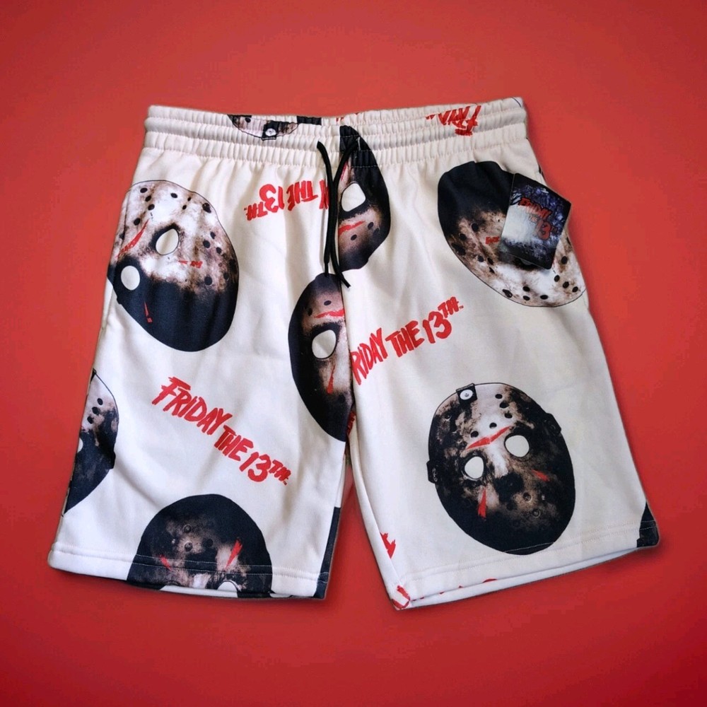 Friday The 13th All Over Print Jason Voorhees Shorts Size Medium NWT Horror