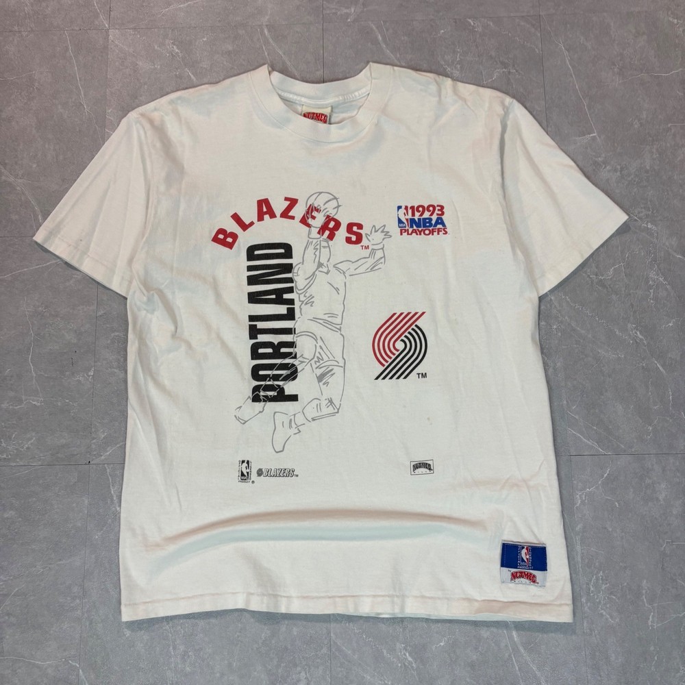 Vintage 1993 Portland Trail Blazers NBA Playoffs Nutmeg Mills T-Shirt Mens XL