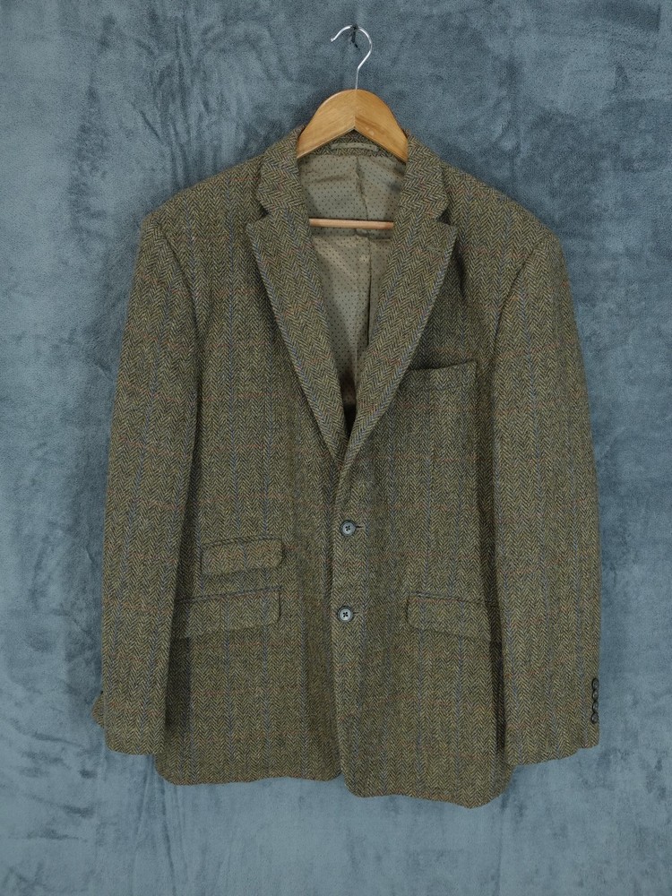 PG Field Jacket Mens 44R Green Tweed Windowpane Check Country Shooting Hunting