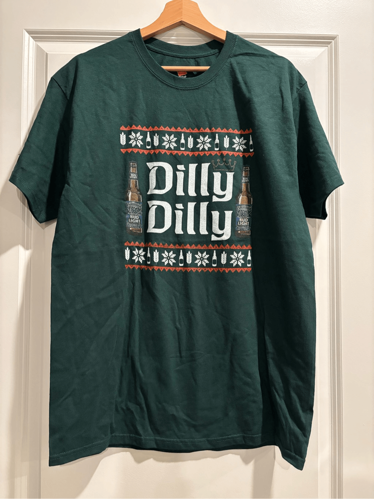Dilly Dilly Bud Light Christmas Tee in Large Size