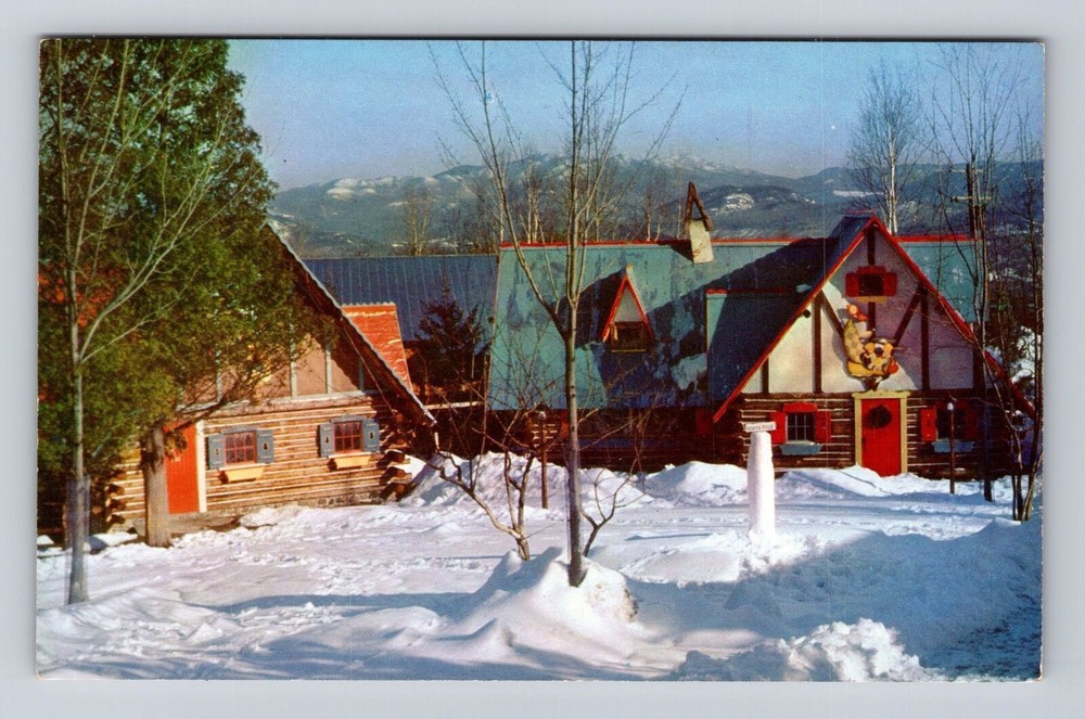 Adirondack Mountains NY-New York, Two Of Santa's Workshops, Vintage Postcard