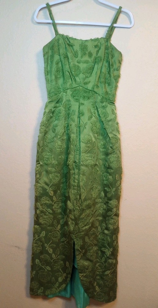 Vintage Nieman Marcus Long Green Dress Women's Size Small Neimette Couture 90s