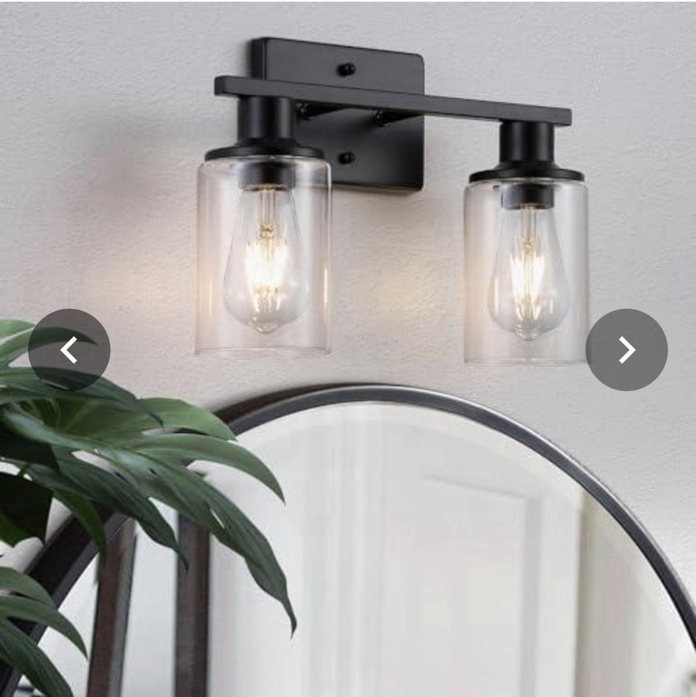 2-Light Matte Black Bathroom Vanity Light,Bathroom Light Fixtures Over Mirror...