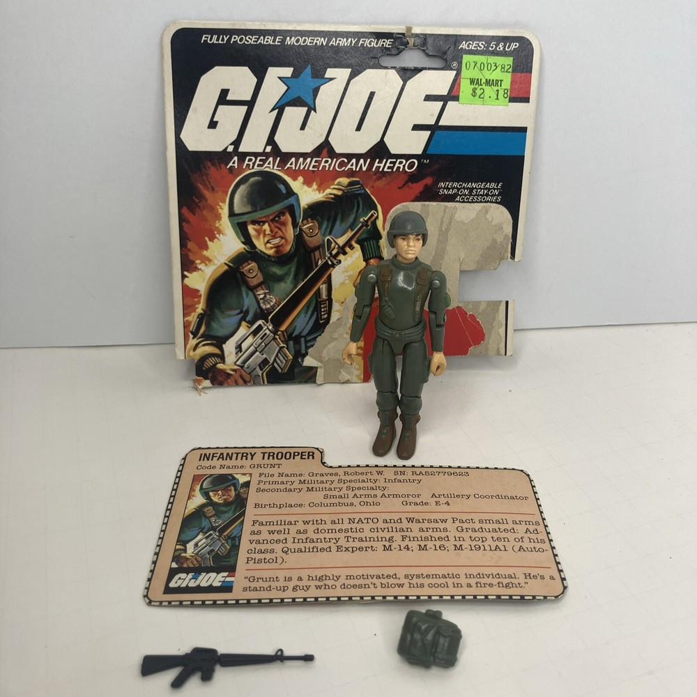 Vintage 1982 Grunt GI Joe ARAH 100% Complete with File Card & Back