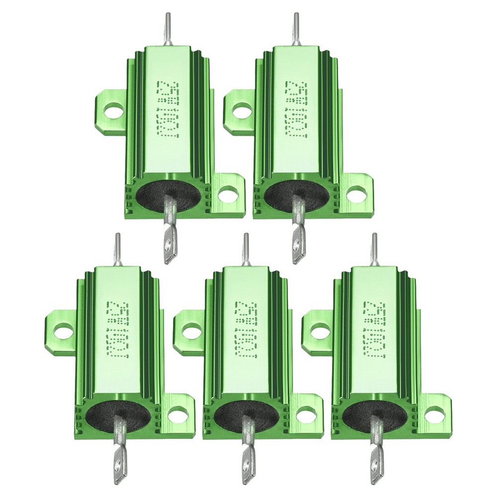 5 Pcs Aluminum Case Resistor, Great for Daily Use (Green, 25W 10 Ohm)