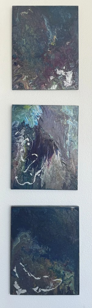 Abstract Space Art 3-Piece Set by Artist Stina Vee-image