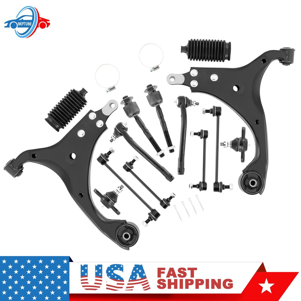 14X Front Lower Control Arms Ball Joints Sway Bar For 07-12 Hyundai Elantra 2.0L