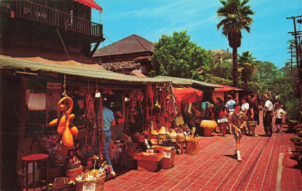 Mexican Bazaar Shops on Olvera Street - Los Angeles California CA - Postcard