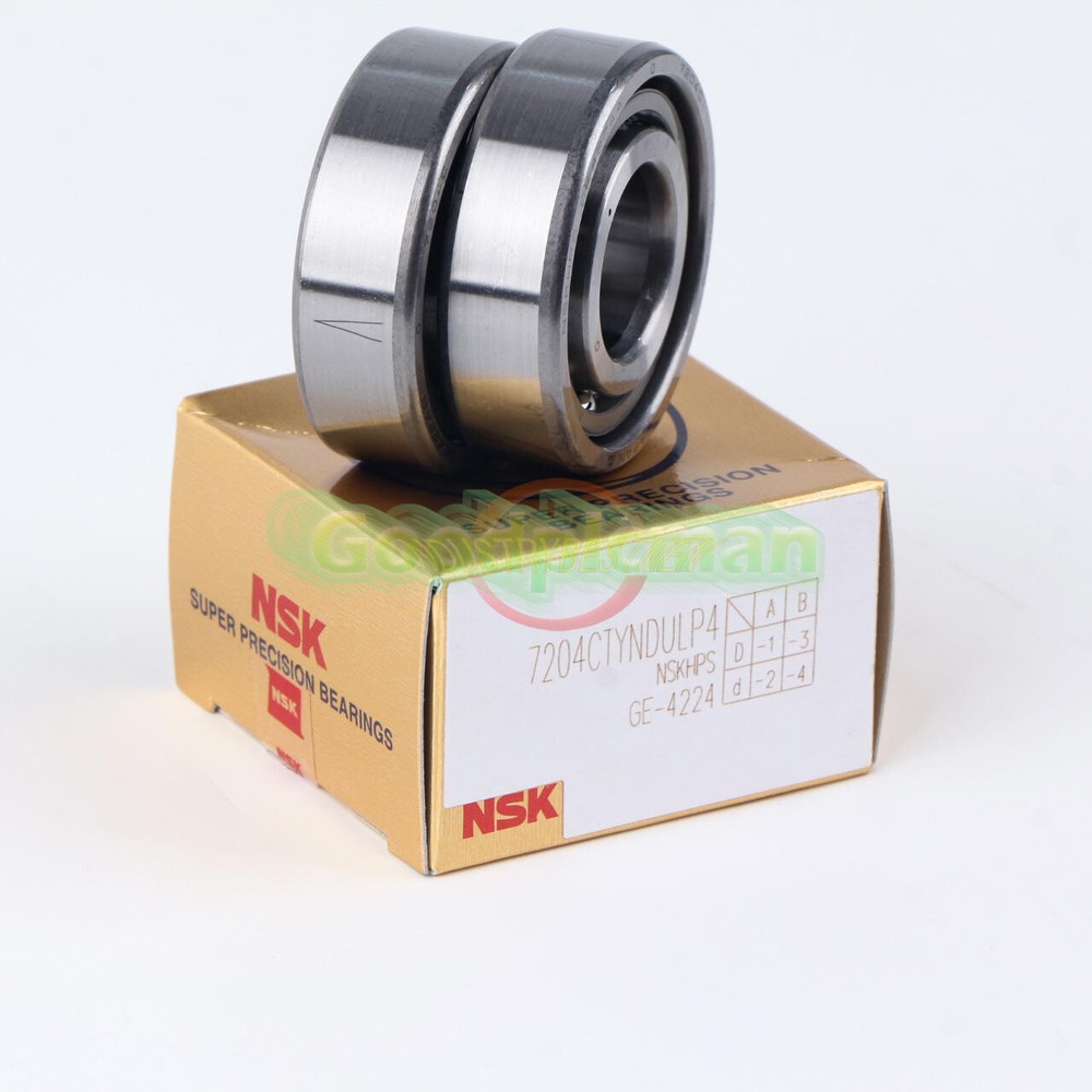 New Matched Pair (Set of 2) NSK 7204CTYNDULP4 Angular Contact Ball Bearing