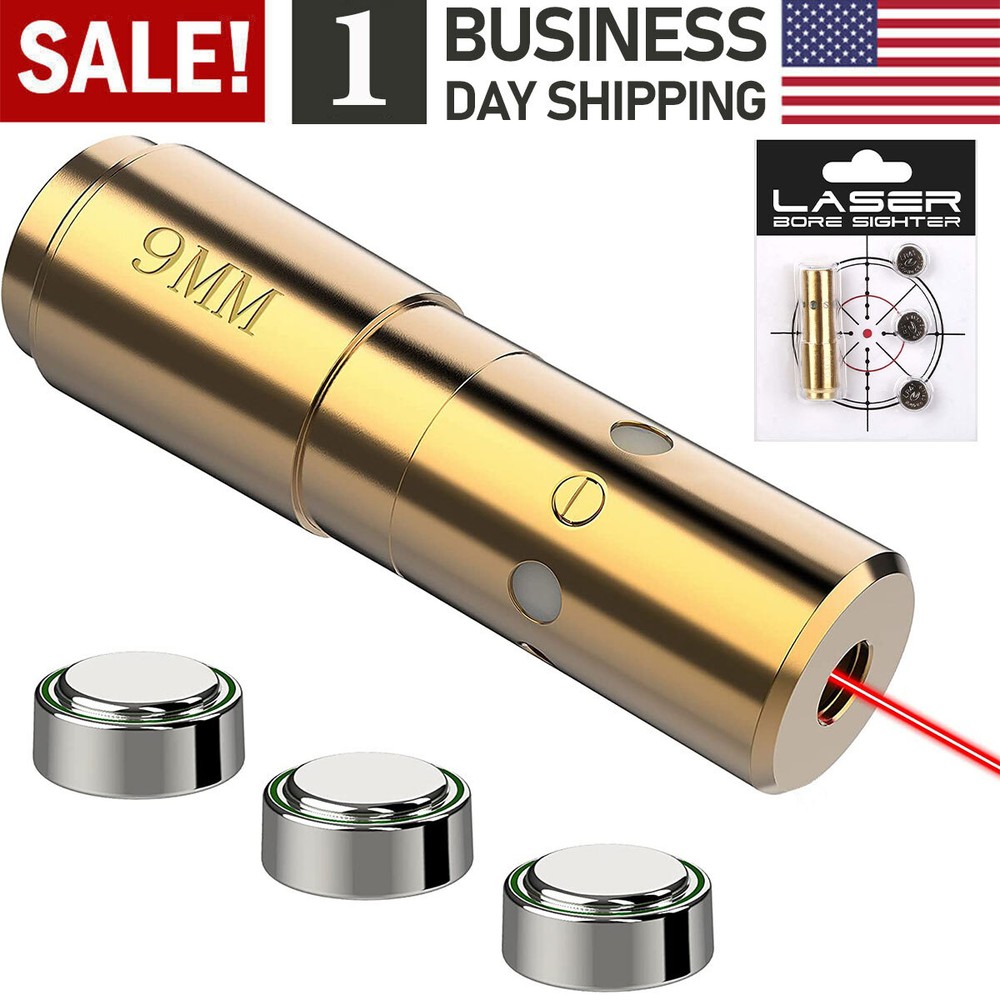 Hunting 9MM Laser Bore Sight Sighter Cartridge Red Dot Boresighter For Shooting