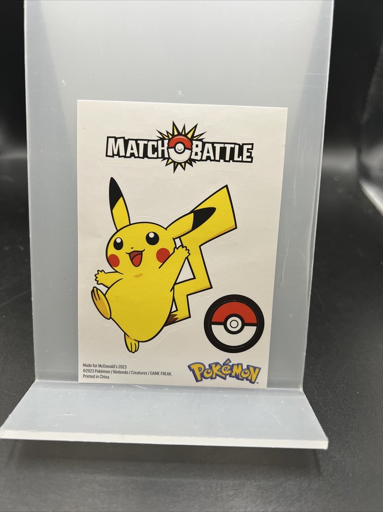 2023 McDonalds Happy Kids Meal TCG Pokémon Pikachu Match Battle Sticker Sheet