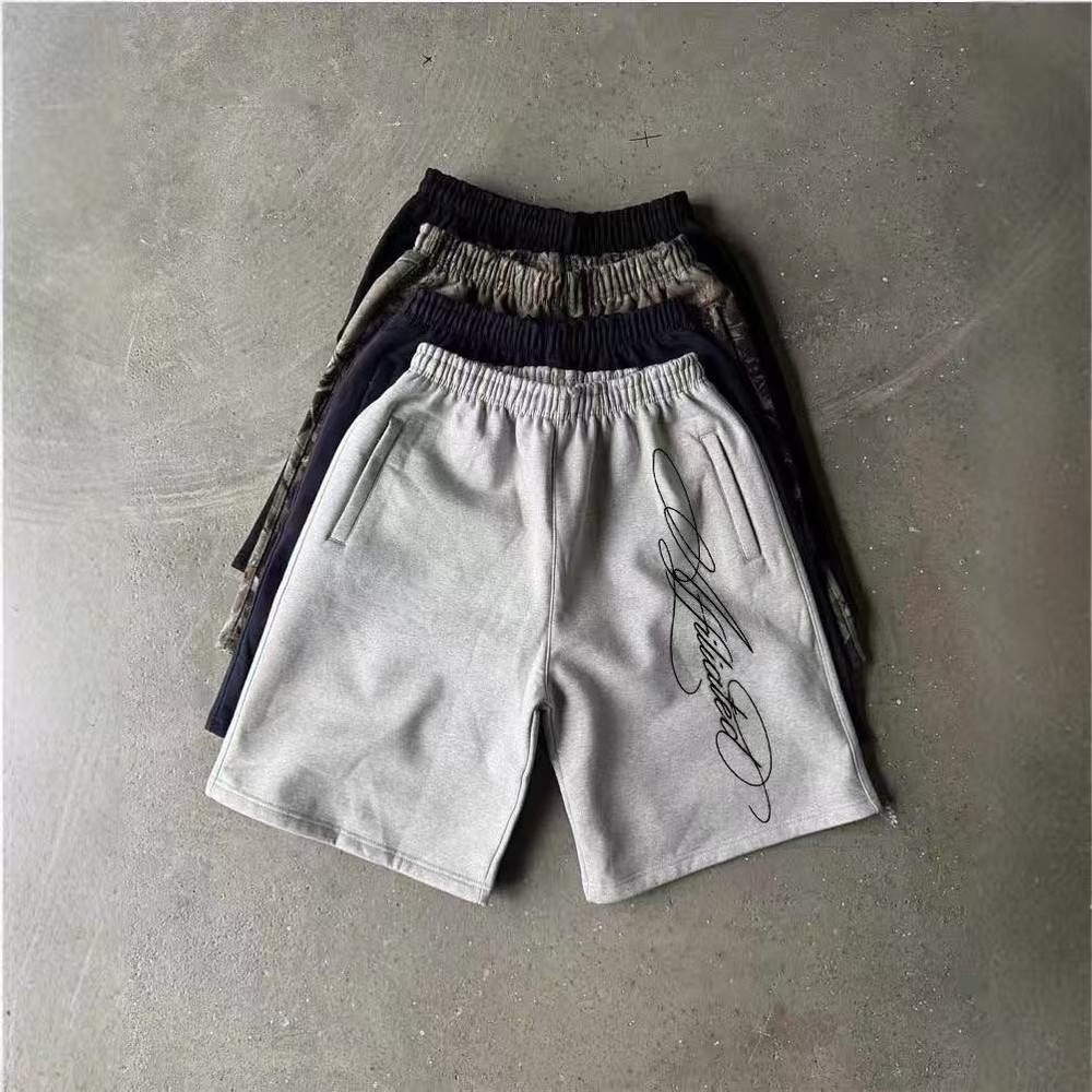 Men's Y2K Streetwear Letter Print Shorts Loose Fit Casual Hip Hop Summer Sweat