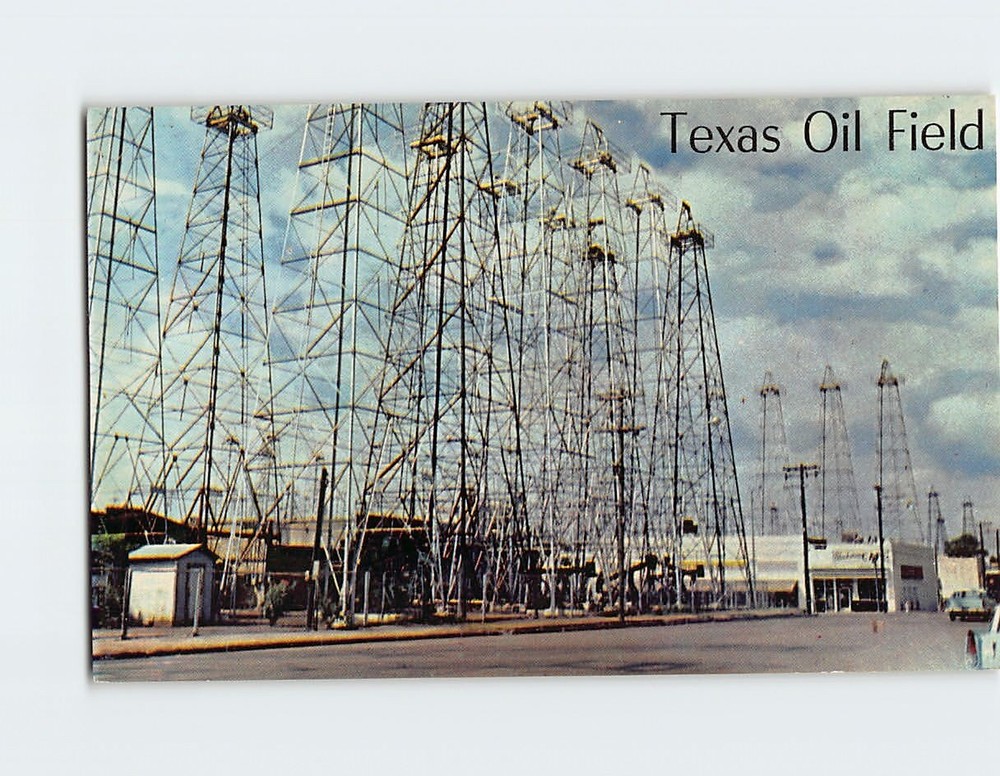 Postcard Typical Oil Field Scene Kilgore & Longview Texas USA