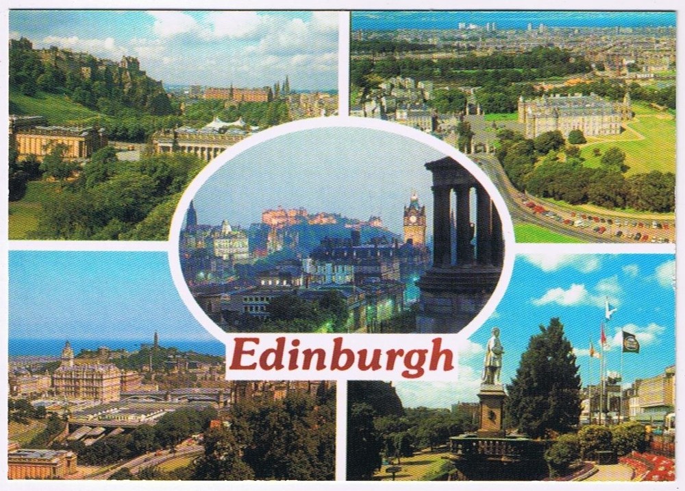 Postcard Edinburgh Castle Princes Street Scotland Multi View