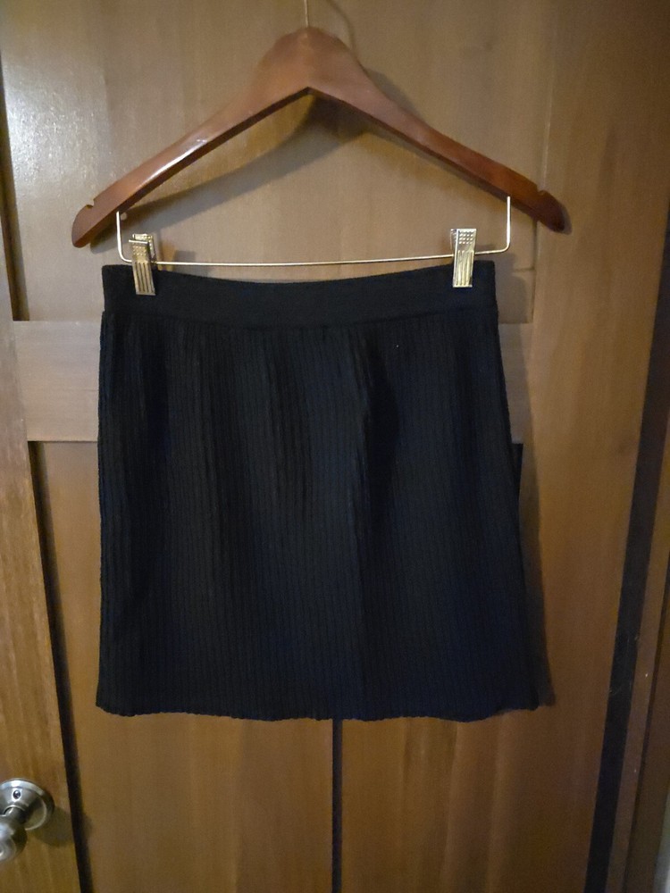 Margaret O'Leary Pleated Skirt Size Small Mini Wool Blend Country Coded Black