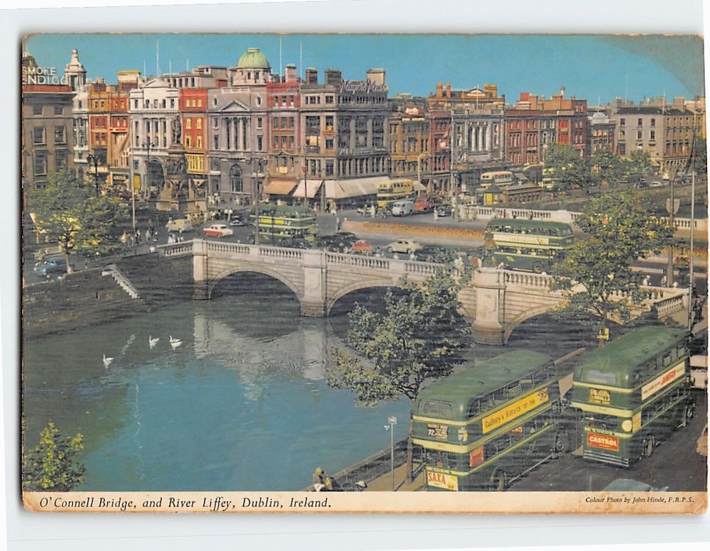Postcard O'Connell Bridge & River Liffey Dublin Ireland