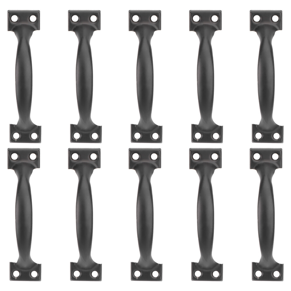 10 Black Wrought Iron Cabinet Handles for Kitchen Drawers & Gates