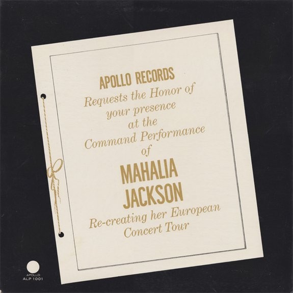 Mahalia Jackson - Command Performance Apollo Records (2) ALP 1001 LP, Comp, Mono
