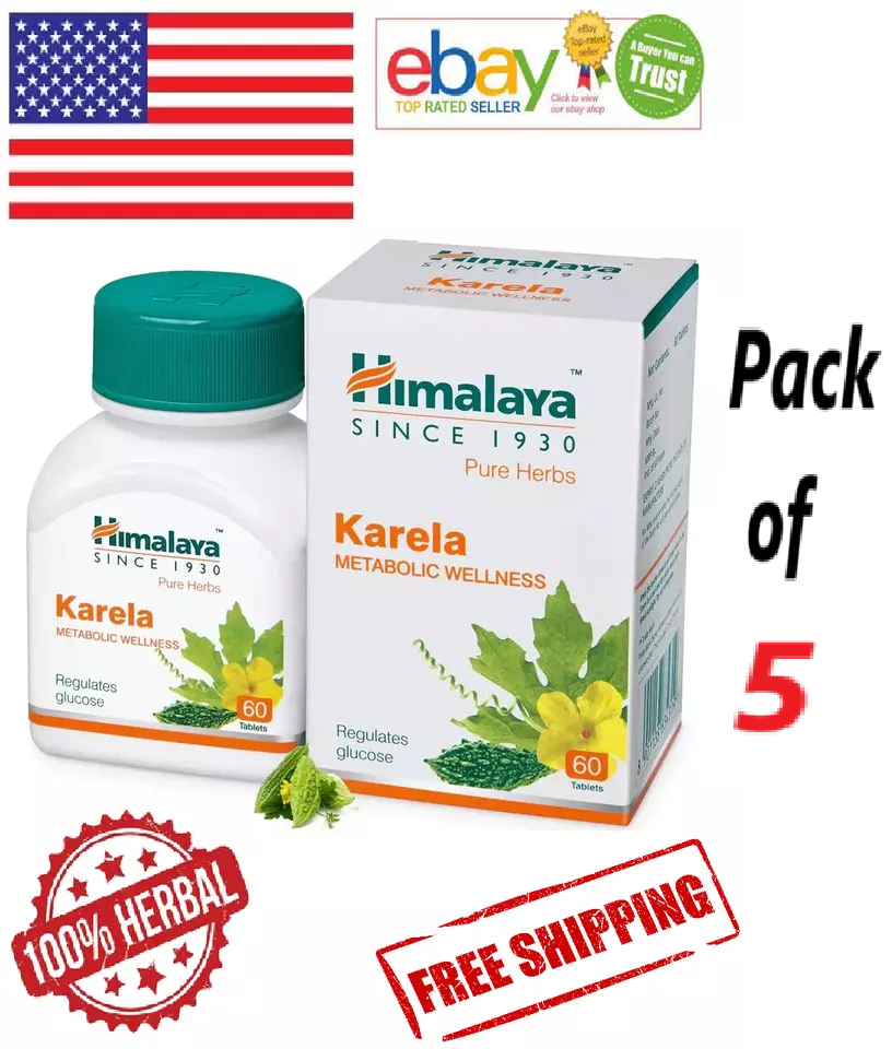 5 Bottles Himalaya Karela Tabs for Metabolic Health with Free Shipping