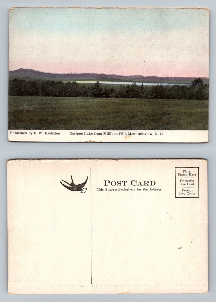 Mountainview, NH-New Hampshire, Ossipee Lake Milliken Hill View Vintage Postcard