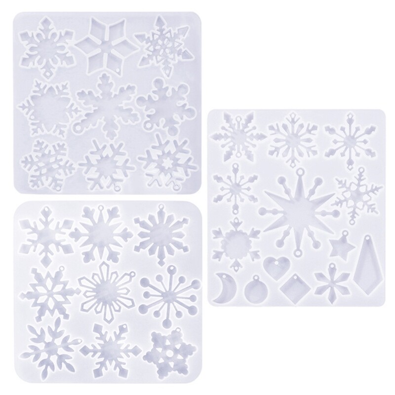 Snowflake Silicone Christmas Resin Mold for DIYs Keychain Pendant Ornament
