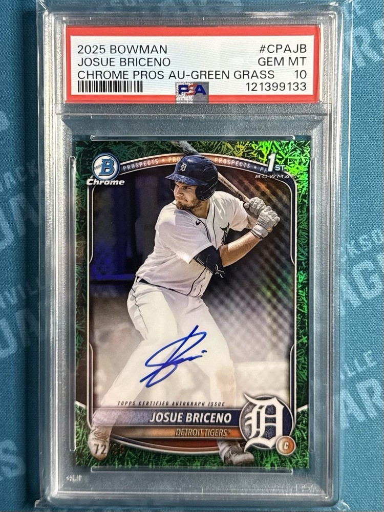2025 Bowman - Chrome Prospect Auto Josue Briceno #CPA-JB Green Grass /99 PSA 10