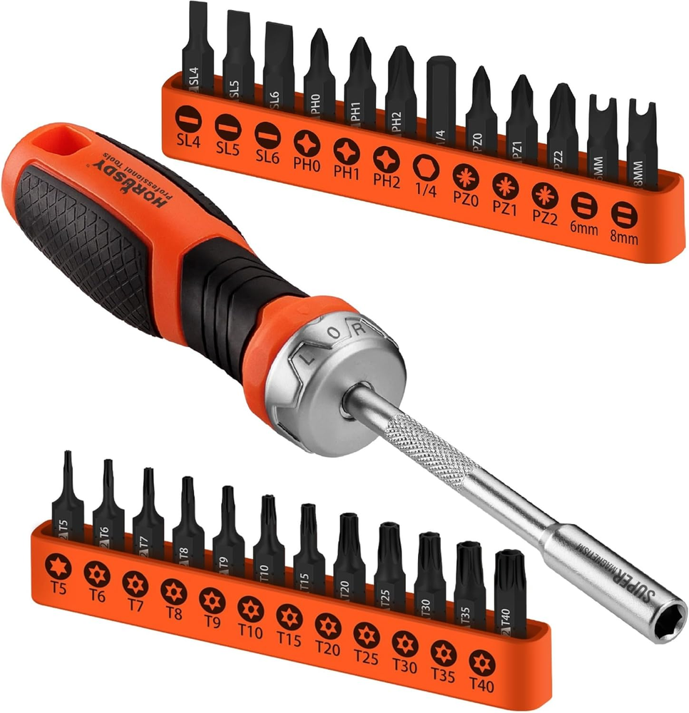 25-Piece T5-T40 Torx Bit Set for 1/4 Inch Ratchet Driver