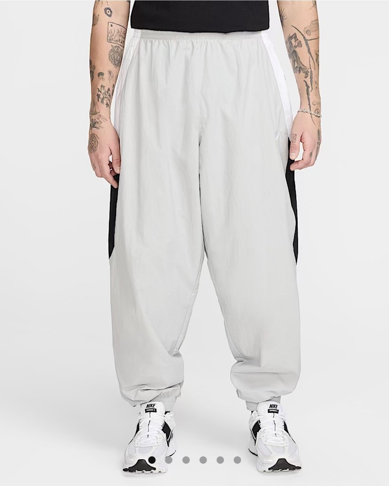 Nike Club Woven Track Pants Oversized L Grey/white/black NEW Reg $100