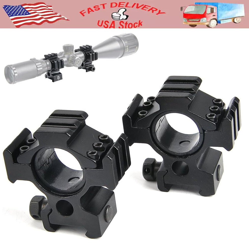 2PCS Triple Rail 1-Inch 30mm Ring Flashlight Scope Mount Compatible with 20mm Picatinny Weaver Rail System