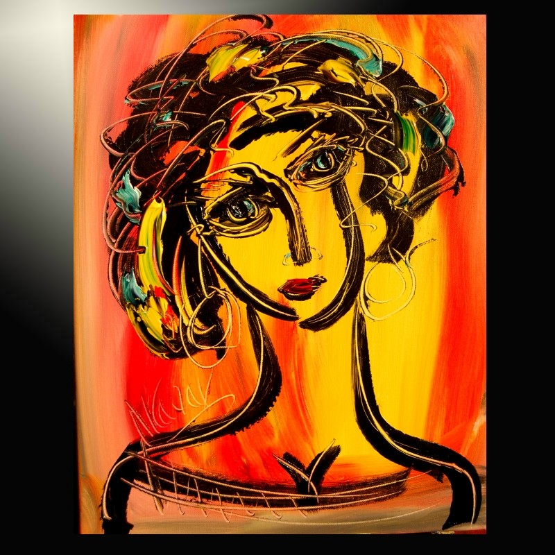 NICE GIRL ABSTRACT  by Mark Kazav  Abstract Modern CANVAS Original  PAINTING