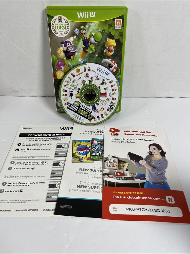 Nintendo Wii U New Super Luigi U 2013 Complete In Box CIB Tested Working