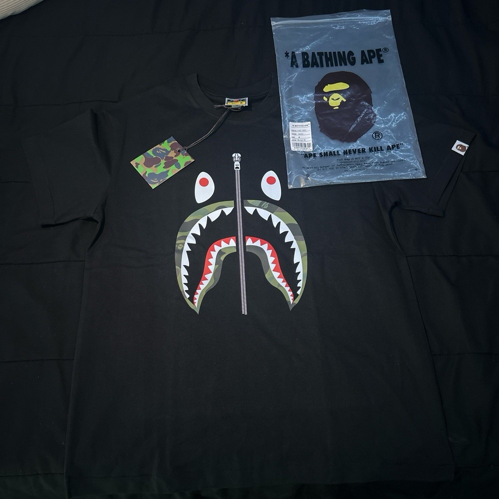 Black Shark Mouth Zip Up Tee Bape A Bathing Ape Size Medium