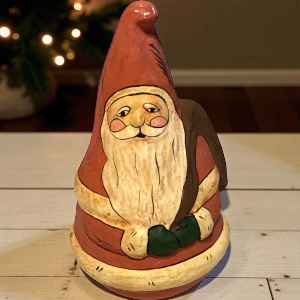 Vintage Style Handmade Santa Figurine Folk Art Christmas Decor