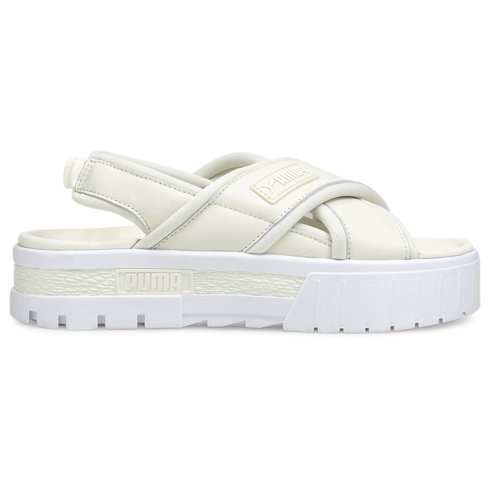 PUMA Mayze Logo Platform  Womens Off White Casual Sandals 38483002