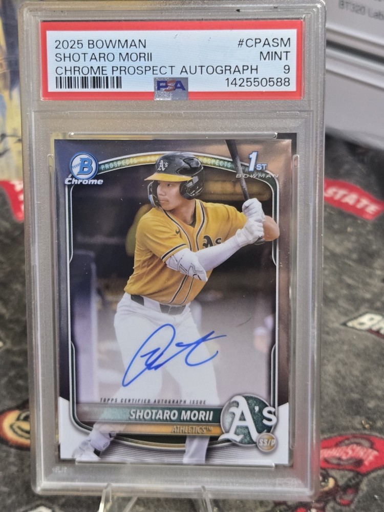 2025 Shotaro Morii 1st Bowman * On Card Auto * PSA Graded Top Prospect A’s